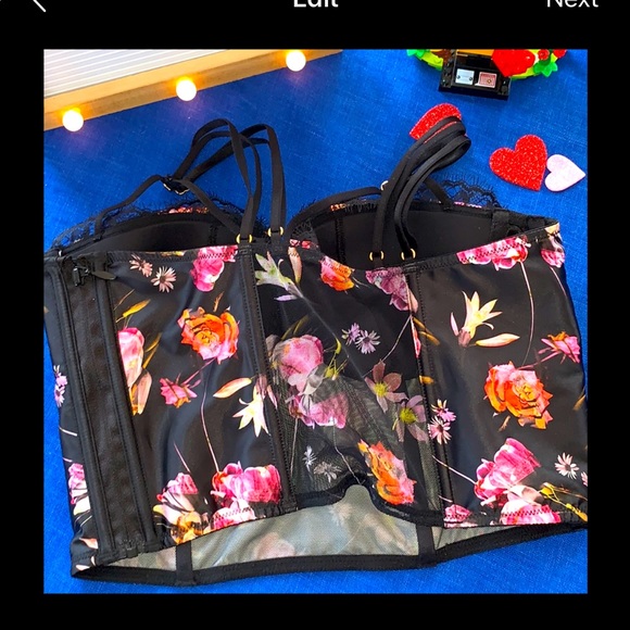 SOLD ON Curtsy NEW Black Floral Bustier Corset - Picture 6 of 8